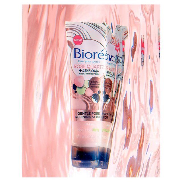 Biore Rose Quartz & Charcoal Gentle Pore Refining Face Scrub for Oily Skin 110ml - McGrocer