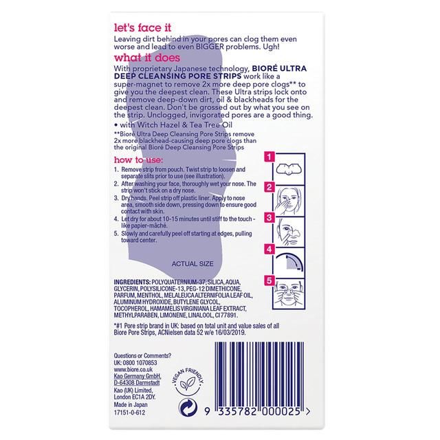 Biore Ultra Deep Cleansing Pore Strips 6 per pack - McGrocer