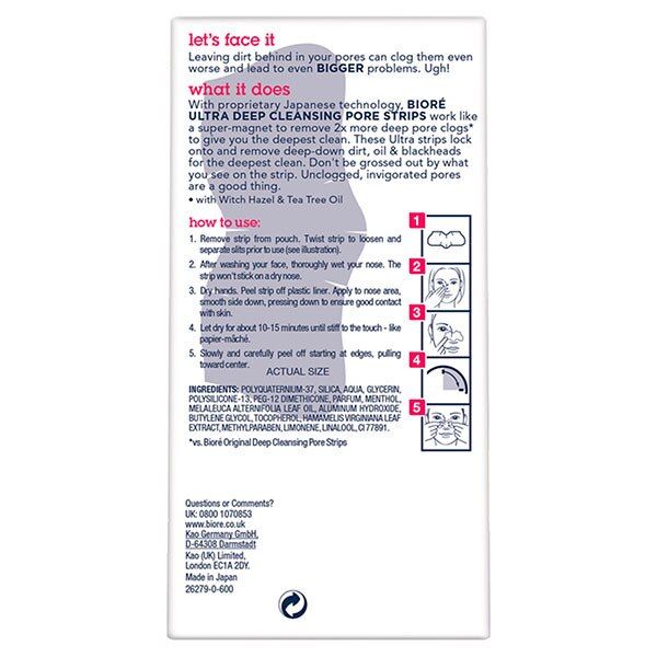 Biore Witch Hazel Ultra Pore Strips X 4 - McGrocer