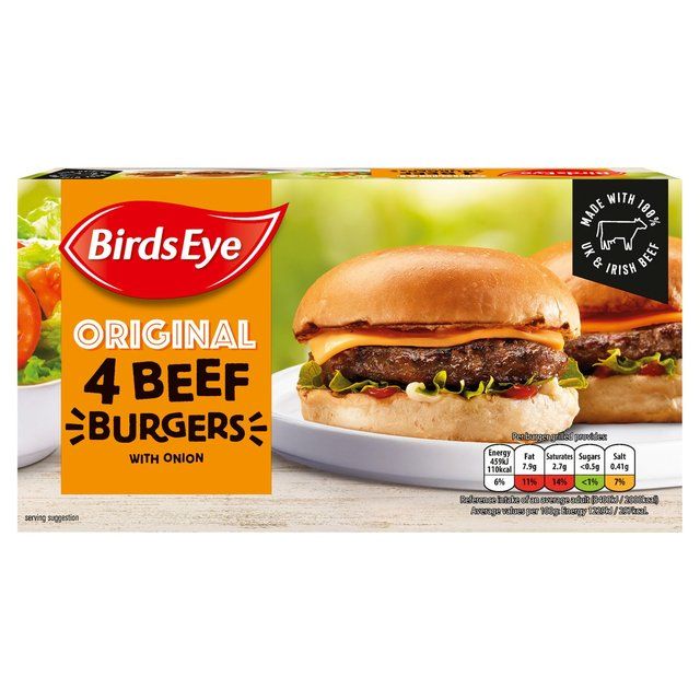 Birds Eye 4 Original Beef Burgers with Onions 227g - McGrocer