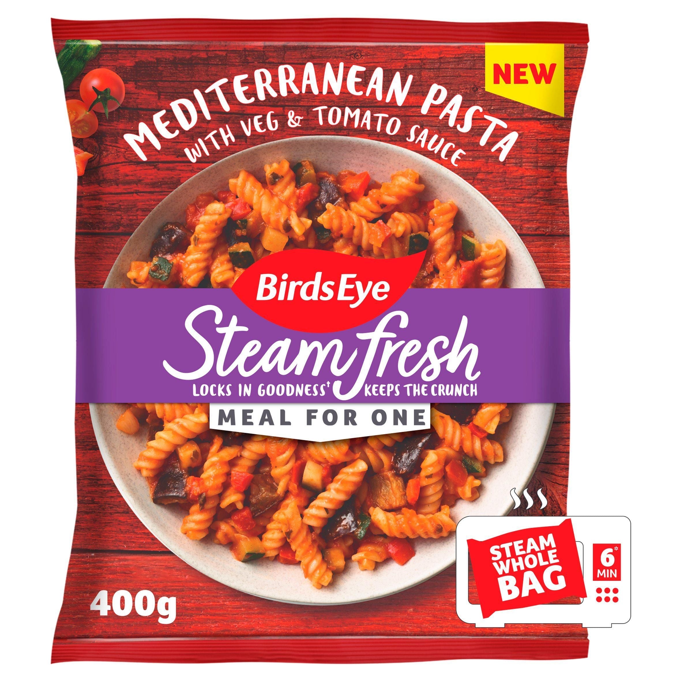 Birds Eye Steamfresh Mediterranean Vegetable and Tomato Pasta Meal For 1 400g - McGrocer