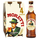 Birra Moretti Lager Beer Bottles 4 x 330ml - McGrocer