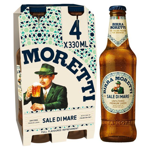 Birra Moretti Sale Di Mare Unfiltered Lager Beer Bottle 4x330ml   4 x 330ml - McGrocer