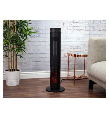 Black & Decker 2KW Flame Effect Ceramic Tower Heater with Remote Control - McGrocer