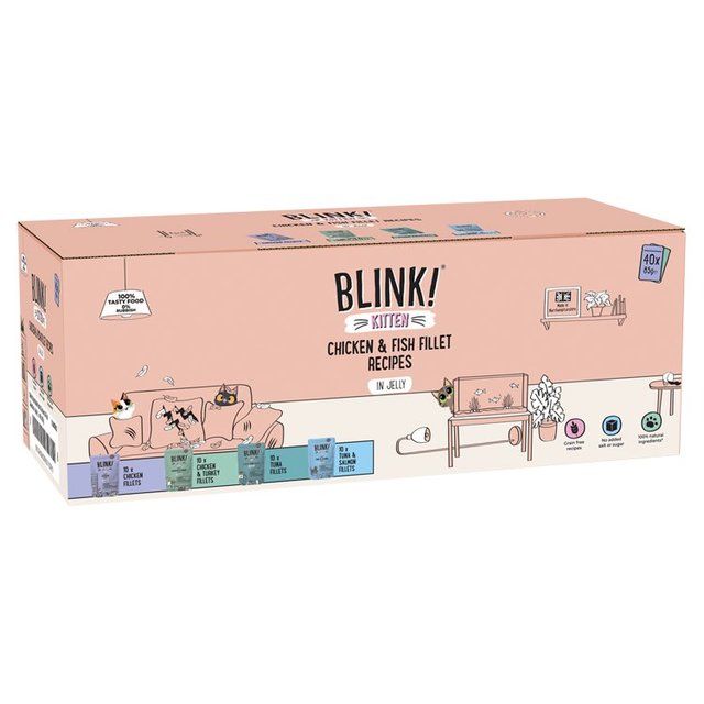 Blink Kitten Chicken&Fish Pouch Selection in Jelly Bulk Pack 40 x 85g - McGrocer