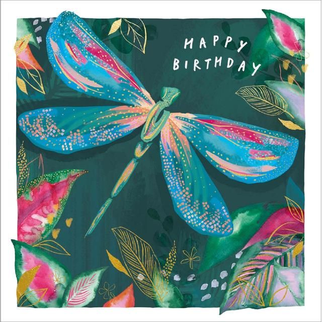 Blue Dragonfly Birthday Card - McGrocer