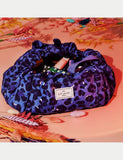 Blue Leopard Full Size Flat Lay Makeup Bag - McGrocer