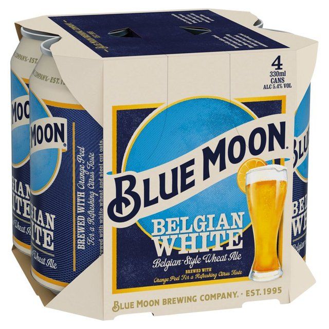 Blue Moon Belgian White American Craft Wheat Beer   4 x 330ml - McGrocer