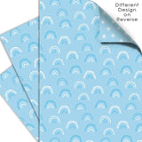 Blue Rainbow Double Sided Gift Wrap Sheets 3 per pack - McGrocer