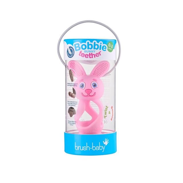 Bobbie Bunny Baby Teether Toy Rose Pink - McGrocer