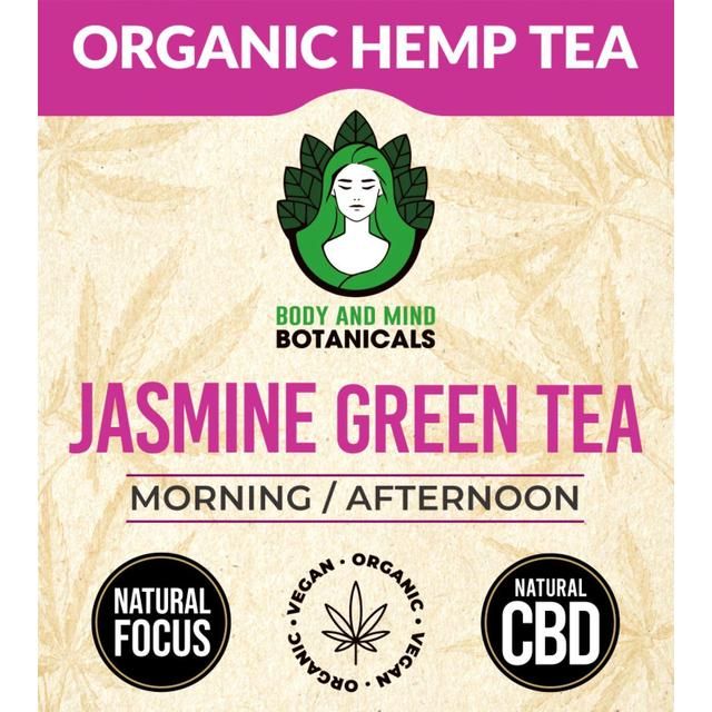 Body & Mind Botanicals Organic Hemp Tea - Jasmine Green Tea 10 per pack - McGrocer