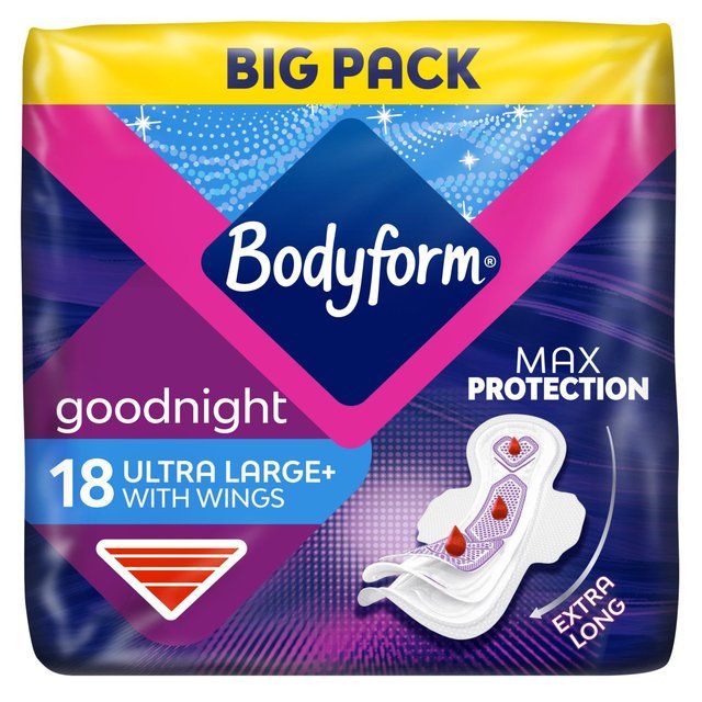 Bodyform Cour-V Ultra Night Sanitary Towels Wings 18 per pack - McGrocer