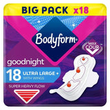 Bodyform Cour-V Ultra Night Sanitary Towels Wings 18 per pack - McGrocer