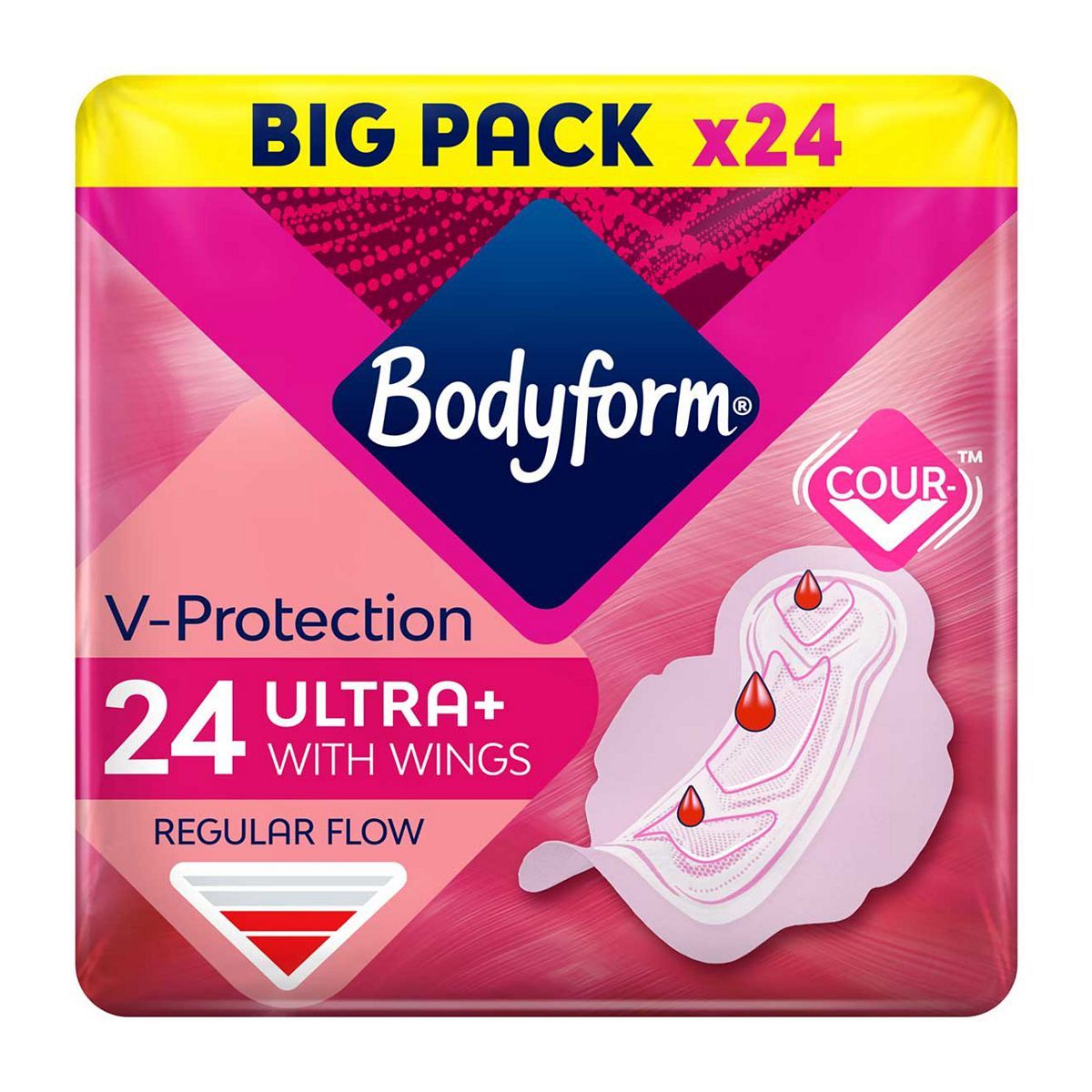 Bodyform Cour-V Ultra Normal Sanitary Towels Wings 24 pack - McGrocer