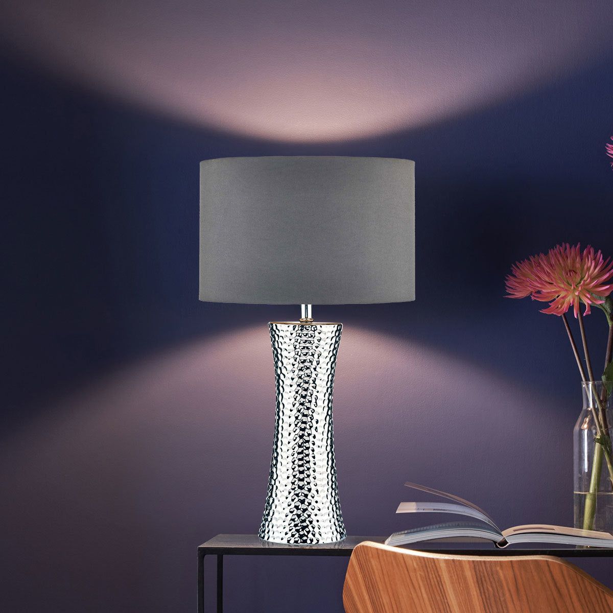 Bokara Hammered Effect Ceramic Table Lamp - McGrocer