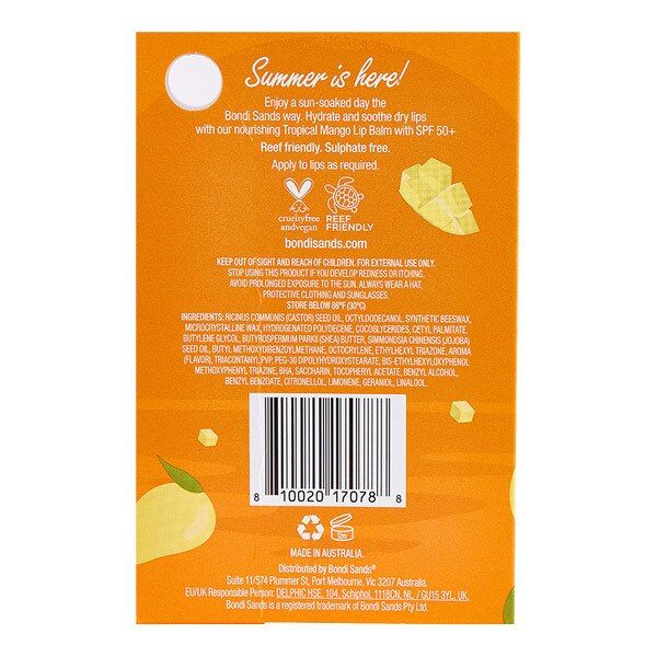 Bondi Sands Spf 50+ Lip Balm Mango 10G - McGrocer