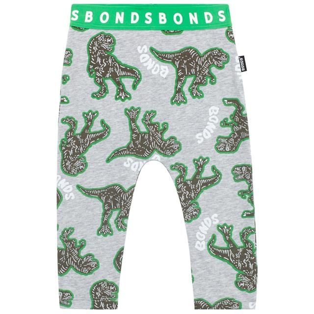 Bonds Leggings T-Rex & Friends New Grey Marle 0-3 months - McGrocer