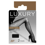 Boots 15 Denier Shine and Sheer Knee High Black One Size - McGrocer