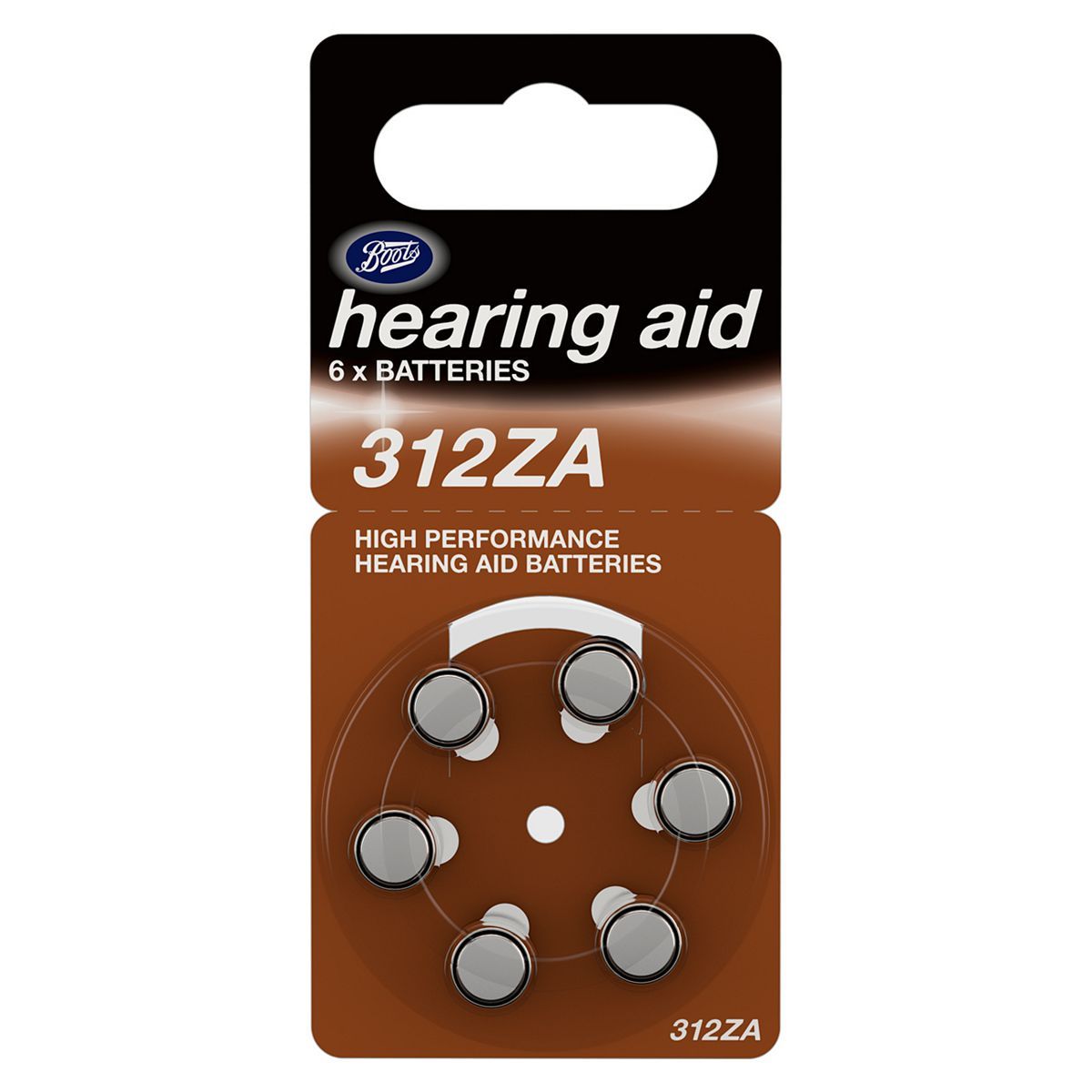 Boots 312ZA Hearing Aid Battery - pack of 6 batteries - McGrocer