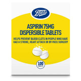 Boots Aspirin 75mg Dispersible Tablets - 100 Tablets - McGrocer