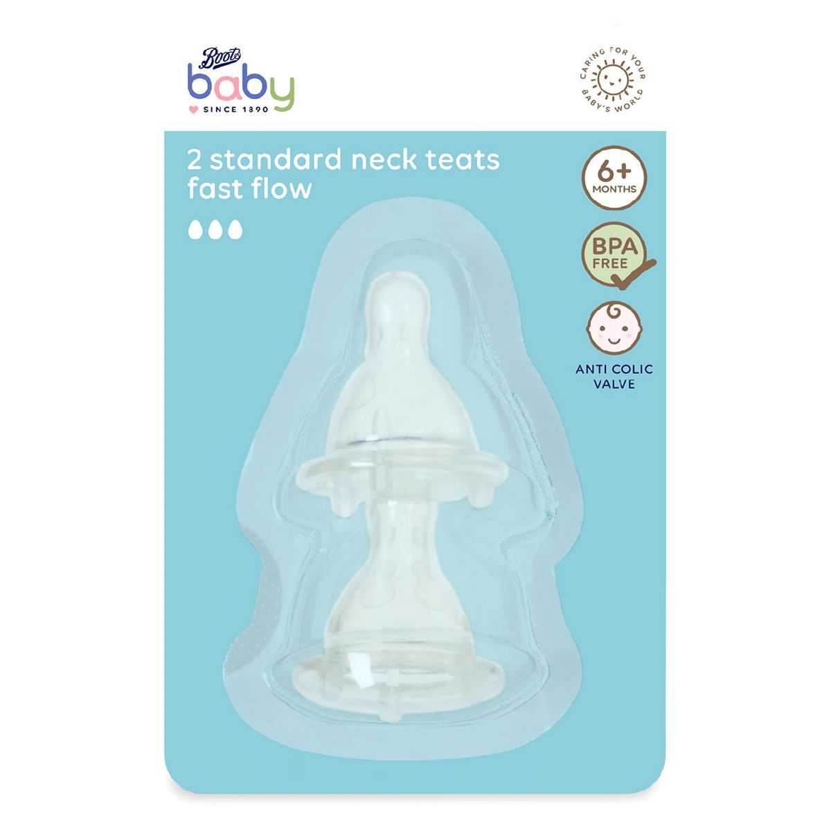 Boots Baby Standard Neck Fast Teat 2 Pack - McGrocer