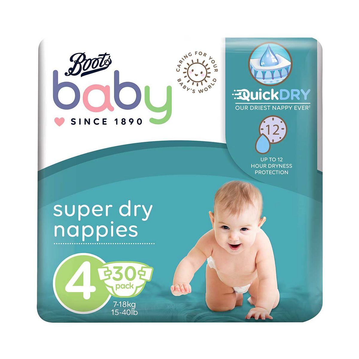 Boots Baby Super Dry Maxi Nappies Size 4 30s - McGrocer