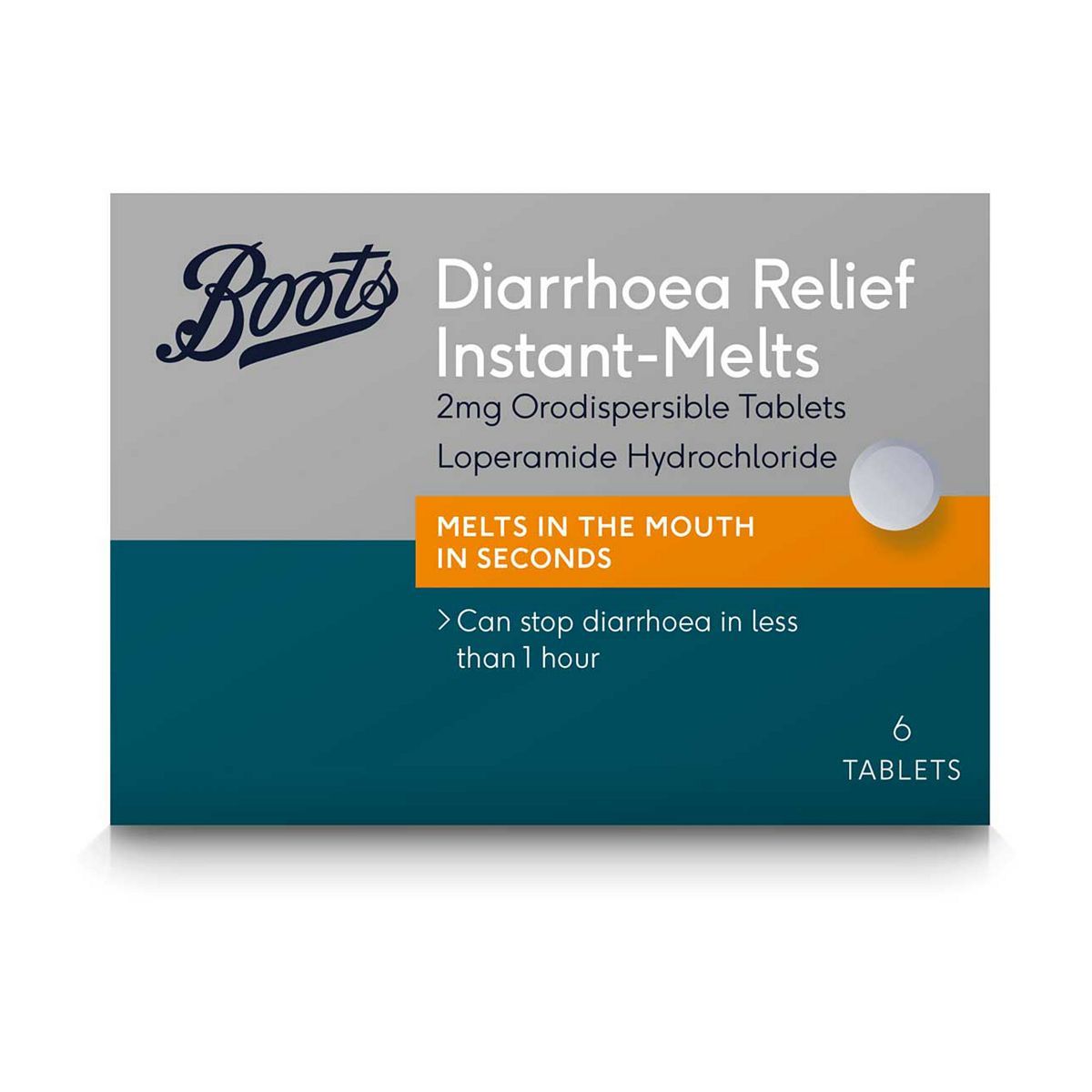 Boots Diarrhoea Relief Instant-Melts 2 mg Orodispersible Tablets - 6 Tablets - McGrocer