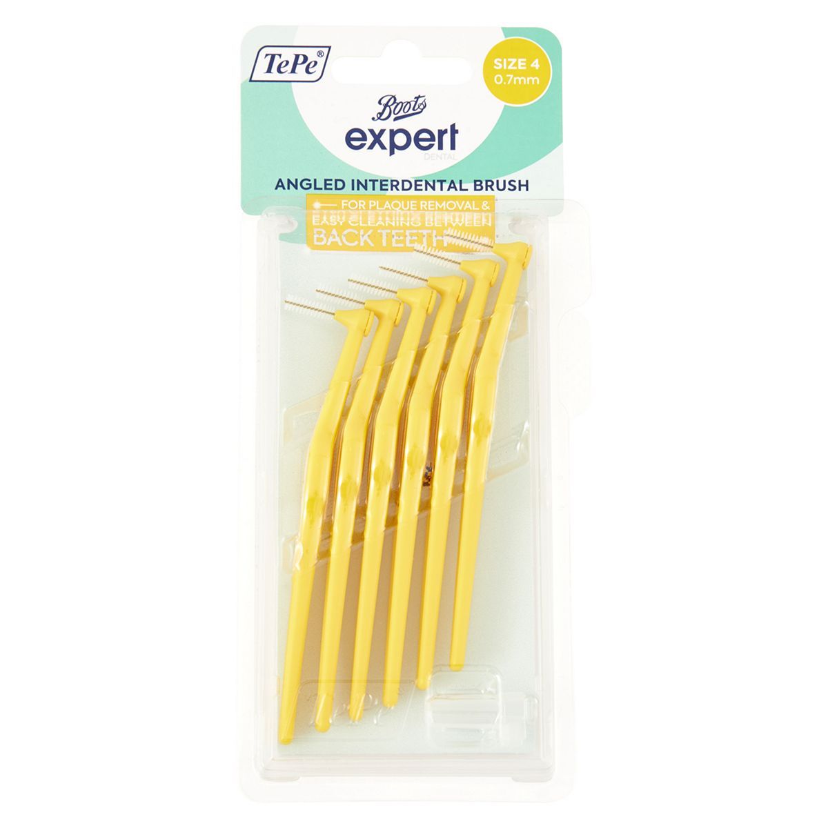 Boots Expert TePe Angled Interdental Brush Yellow 0.7mm - McGrocer