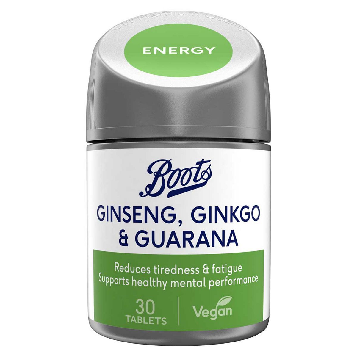 Boots Ginseng, Ginkgo & Guarana - 30 one a day tablets - McGrocer