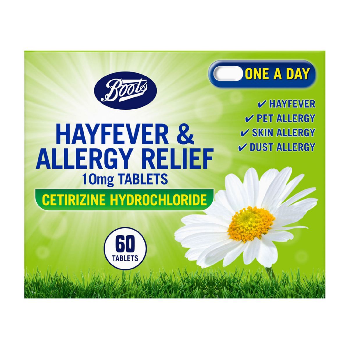 Boots Hayfever & Allergy Relief 10mg Tablets (60 Tablets) - McGrocer