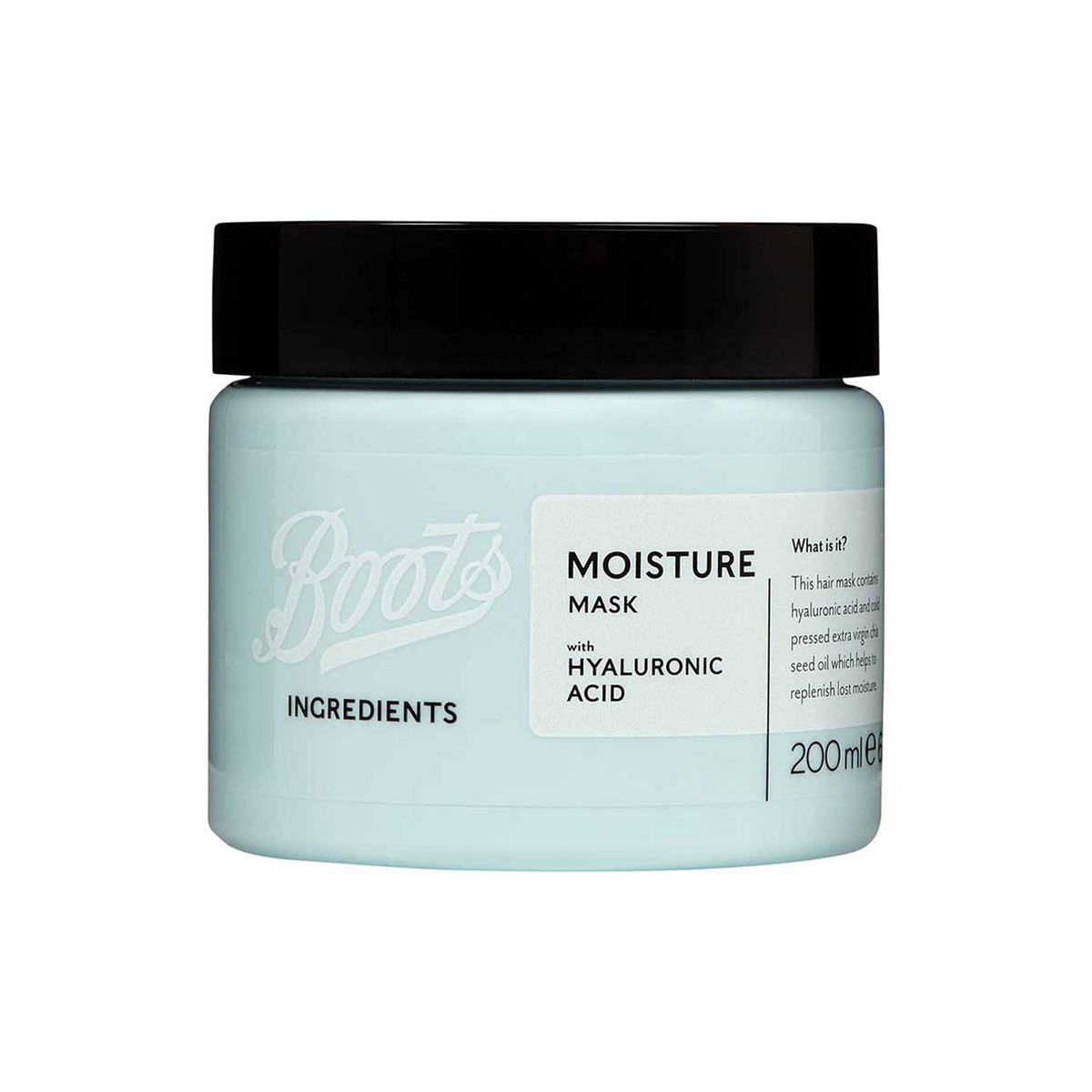 Boots Ingredients Hair Moisture Mask With Hyaluronic Acid 200ml - McGrocer