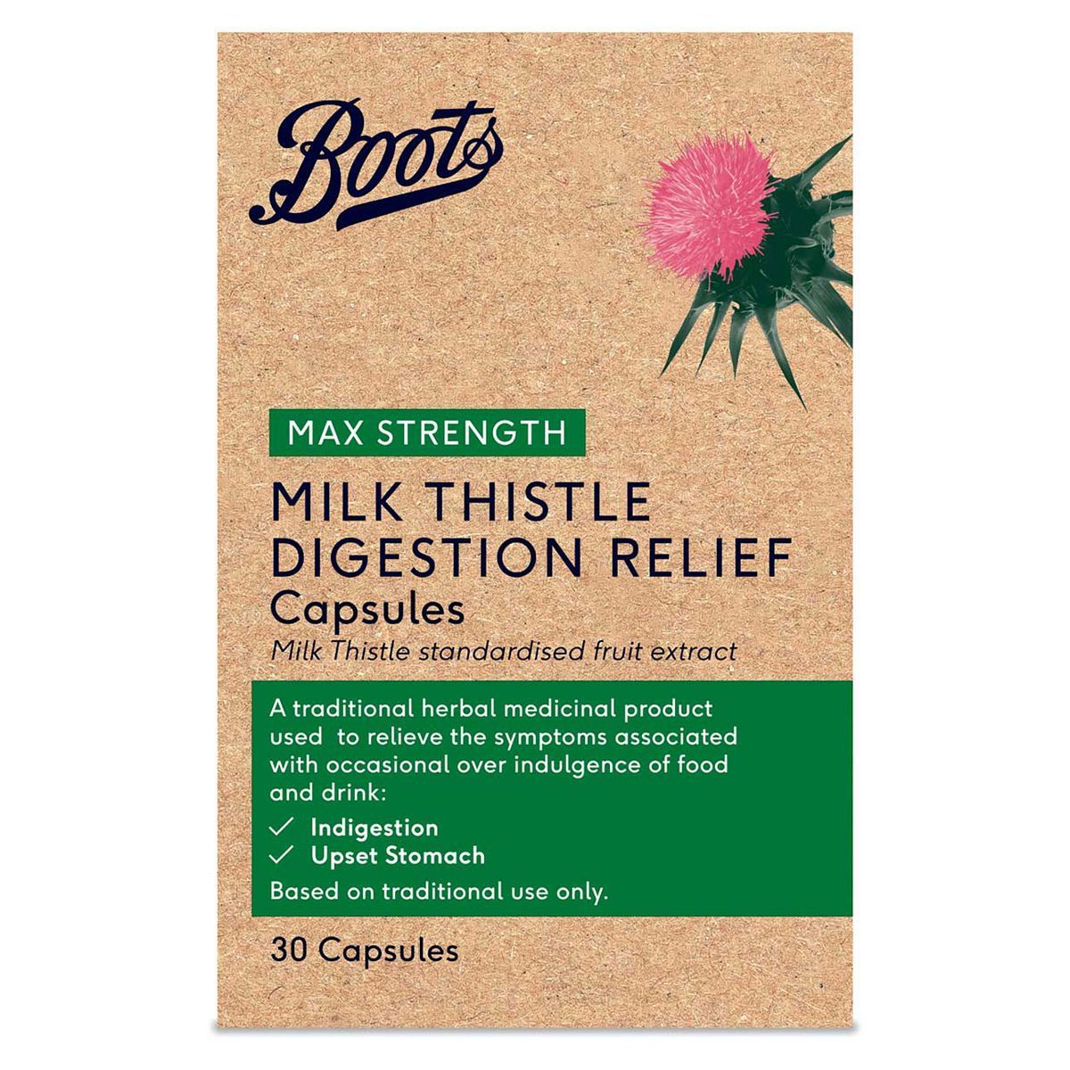 Boots Max Strength Digestion Relief Milk Thistle 30 Capsules - McGrocer