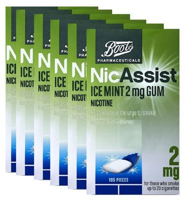 Boots NicAssist Ice Mint 2mg Gum - 6 x 105 Pieces Bundle - McGrocer
