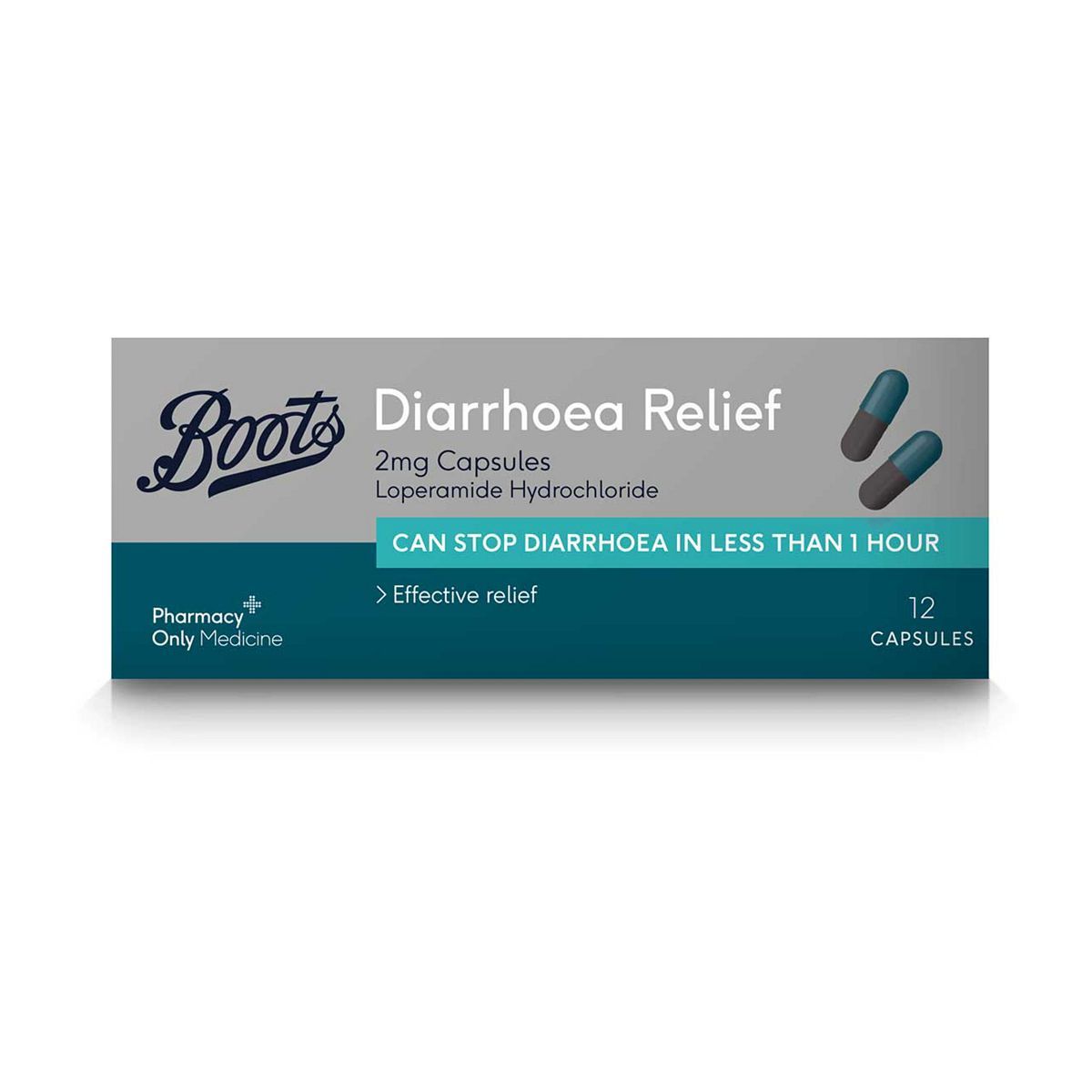 Boots Pharmaceuticals Diarrhoea Relief 2mg Capsules - 12 Capsules - McGrocer