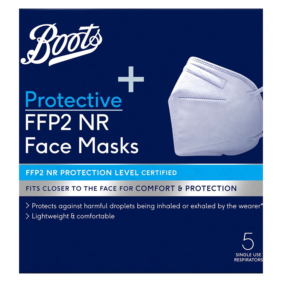 Boots Protective FFP2 NR Face Masks 5 Single Use Respirators - McGrocer