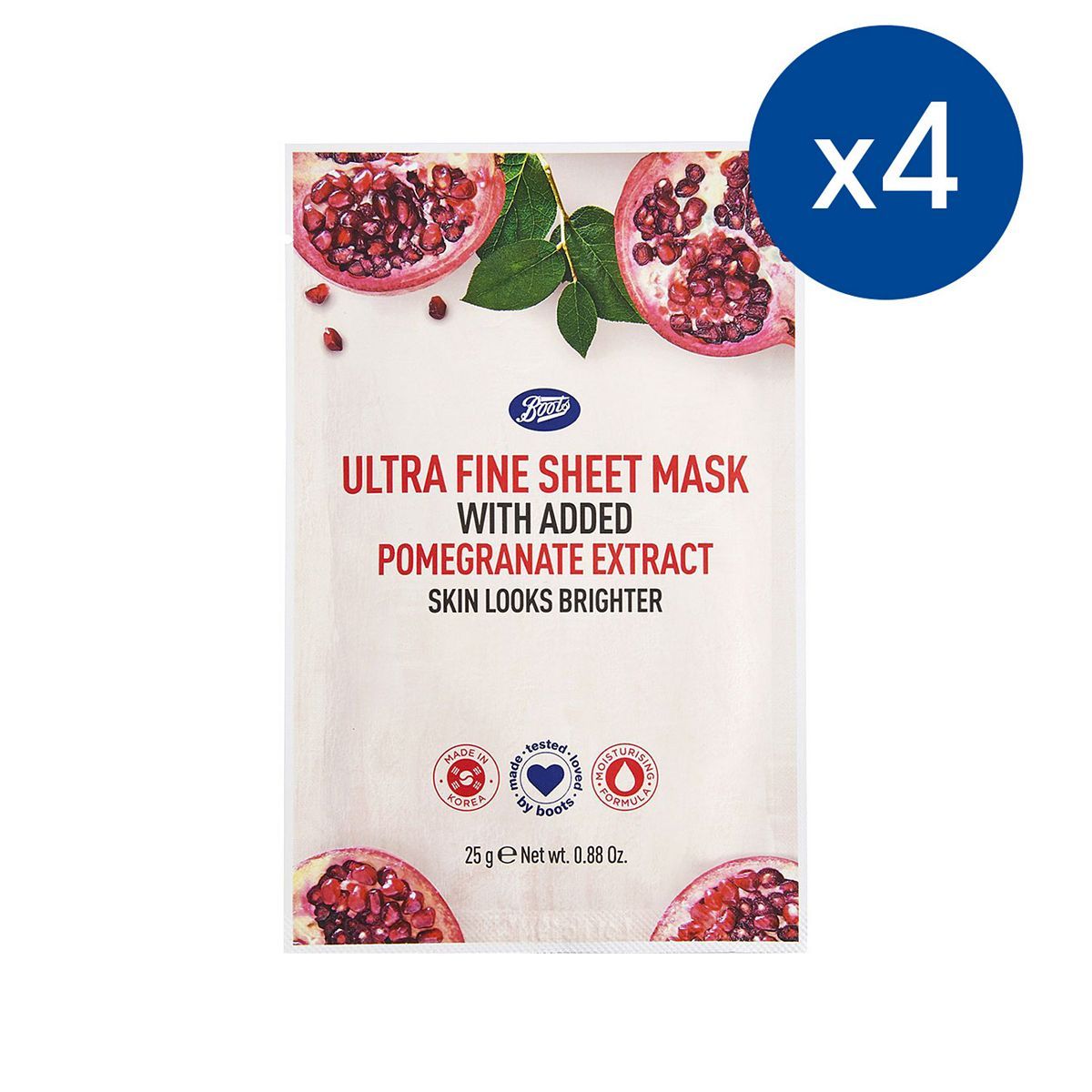 Boots Sheet Mask with Pomegrante x 4 Bundle - McGrocer