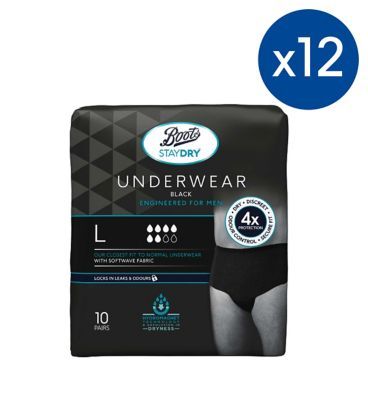 Boots Staydry Men's Underwear Pants Large - 120 Pairs (12 Pack Bundle) - McGrocer