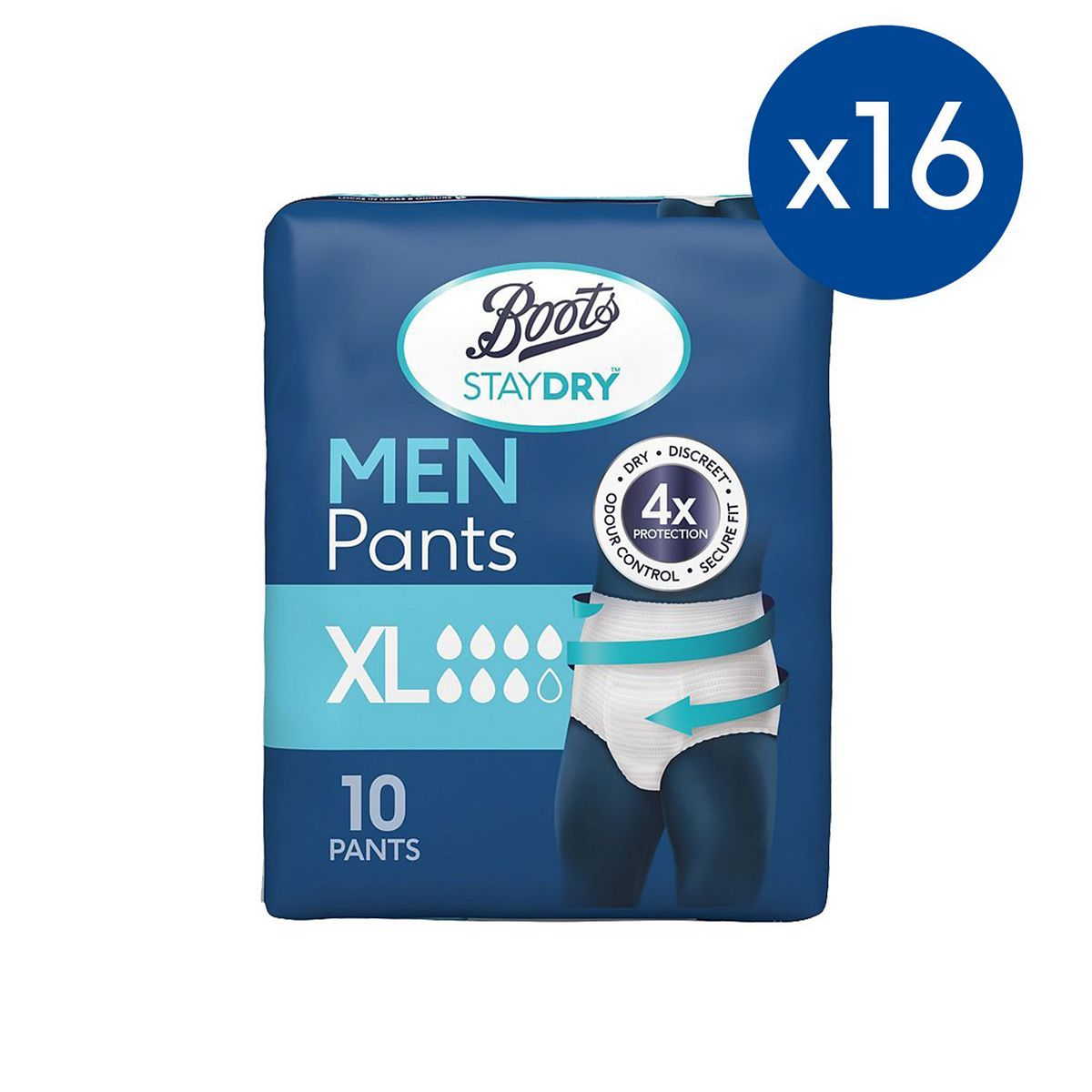 Boots Staydry Pants Men XL - 160 pants (16 Pack Bundle) - McGrocer