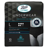 Boots Staydry Underwear Black - Engineered for Men - Large - 10 pairs - McGrocer