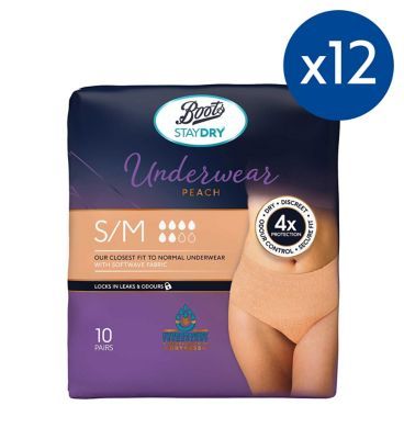 Boots Staydry Underwear Pants Small/Medium - 120 Pants (12 Pack Bundle) - McGrocer