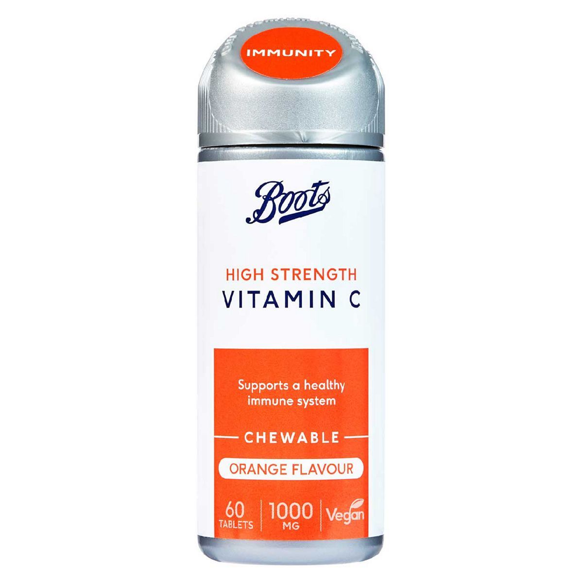 Boots Vitamin C 1000 mg 60 Orange Flavour Chewable Tablets - McGrocer