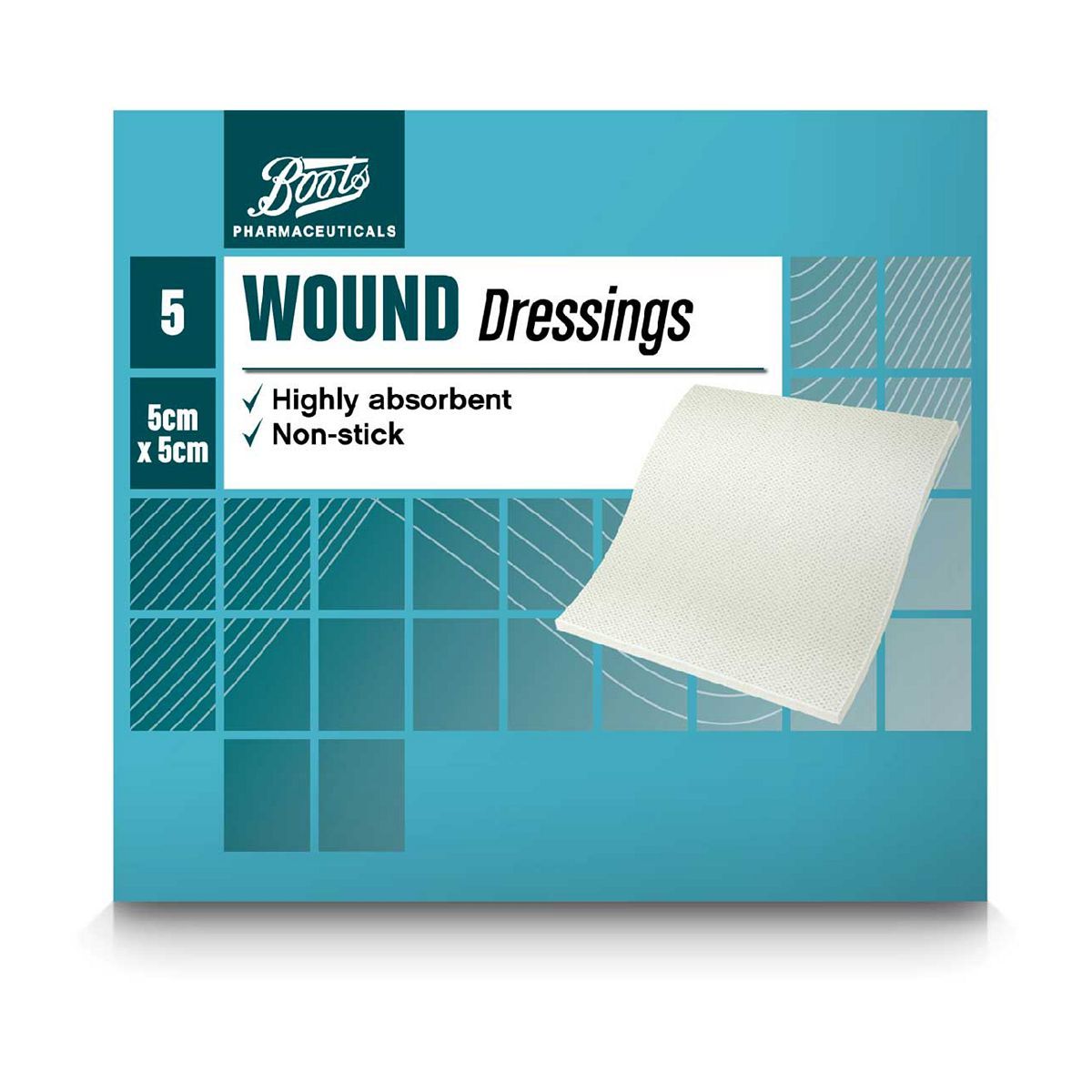 Boots Wound Dressing Pad 5cm x 5cm - 5 Pads - McGrocer