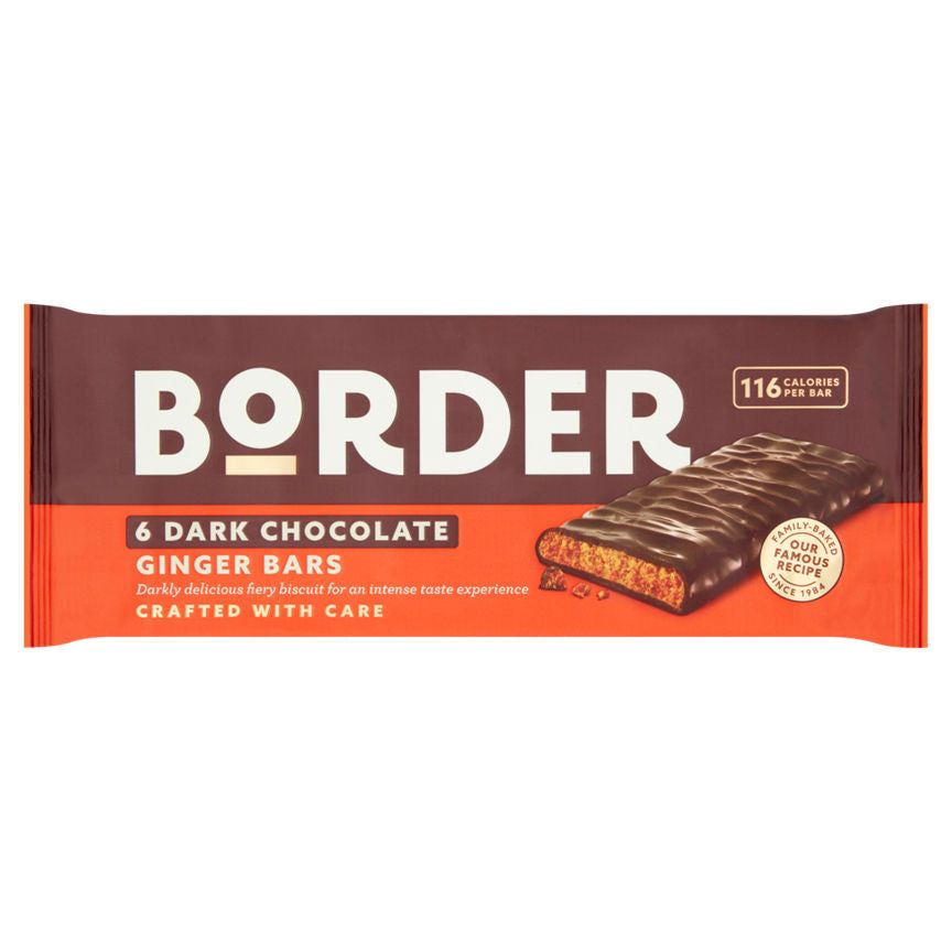 Border Six Dark Chocolate Ginger Biscuits - McGrocer