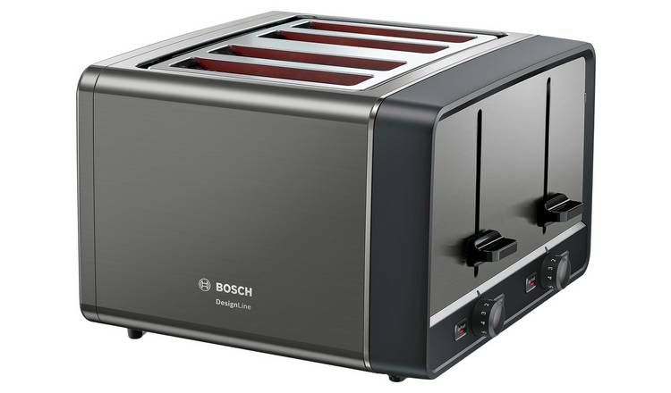 Bosch TAT5P445GB Designline Egro 4 Slice Toaster Anthracite - McGrocer