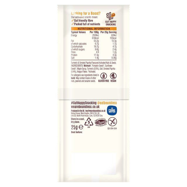 Boundless Smoky BBQ Nuts & Seeds Boost 25g - McGrocer