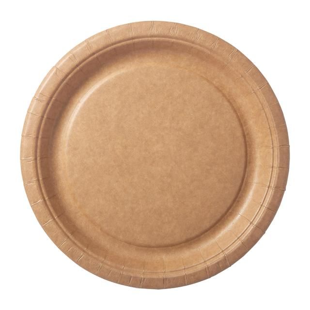 Brown Recyclable Paper Party Plates 20 per pack