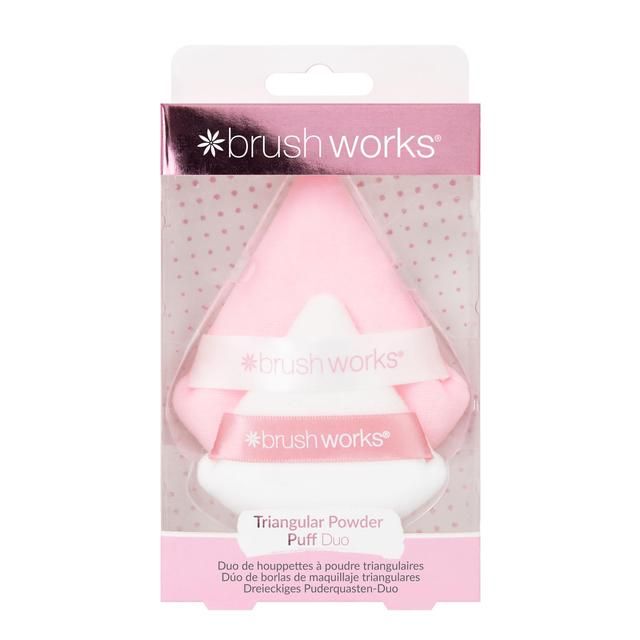 Brushworks Triangular Powder Puff Duo 2 per pack