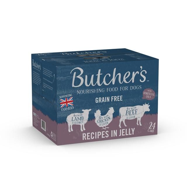 Butcher's Recipes in Jelly Dog Food Tins 24 x 400g