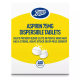 Boots Aspirin 75mg Dispersible Tablets - 100 Tablets - McGrocer