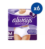 Always Discreet for Sensitive Bladder Pants Plus (6 Drop) Medium - 54 Pants (6 pack bundle) - McGrocer
